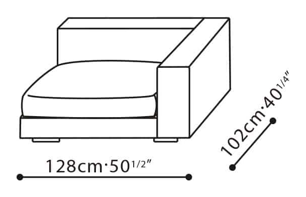 Casa Sofa by Camerich, size drawing: C0102018