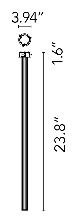 The Glowing Track 360 Vertical System by Flos, size drawing 4
