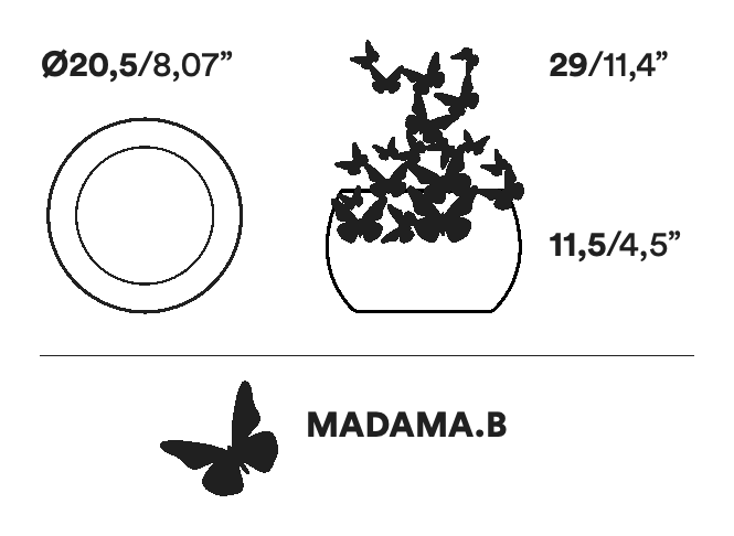 Frutteti Fruit Bowl by Opinion Ciatti, size drawing: MADAMA.B