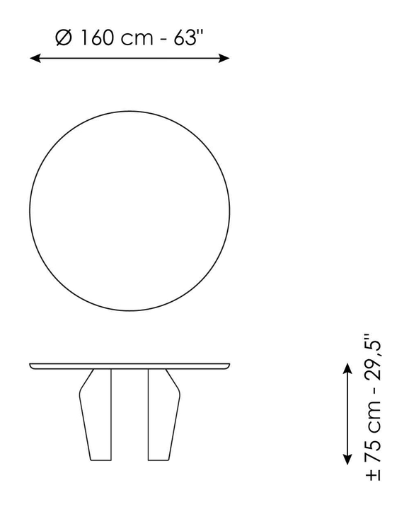 Flame Dining Table by Bonaldo, size drawing 8