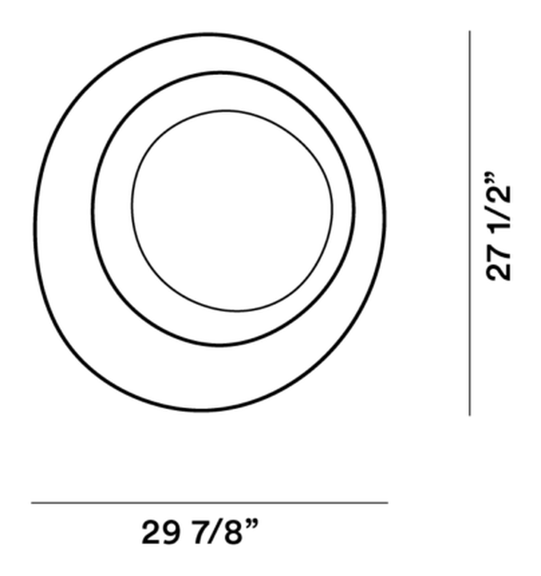 Bahia Wall Lamp by Foscarini, size drawing