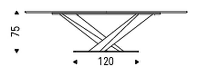 Stratos Crystalart Dining Table by Cattelan Italia, size drawing 4