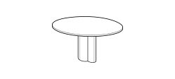 Arcade Dining Table by Ditre Italia, size drawing: Round table diam.140 lacquered base and lacquered wooden top