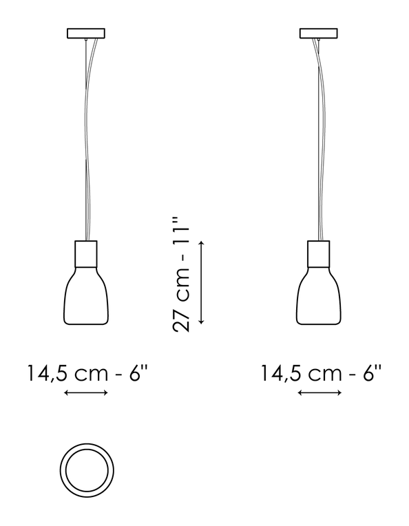 Acquerelli Lamp Collection by Bonaldo, size drawing: 1 light suspension