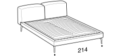 Sound Bed by Ditre Italia, size drawing: Double size bed for 180x200 cm mattress