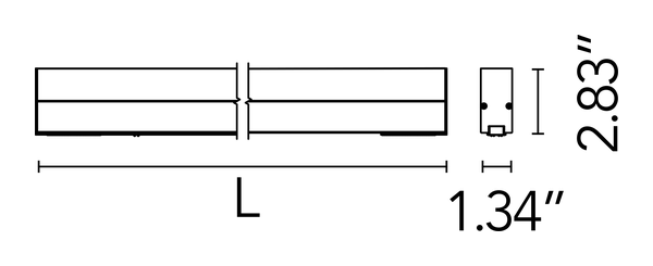 Light Stripe Module, Running Magnet by Flos, size drawing: Light Stripe
