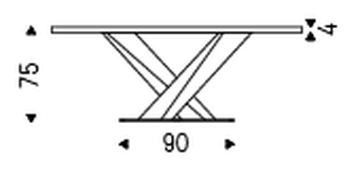 Stratos Wood Dining Table by Cattelan Italia, size drawing 1