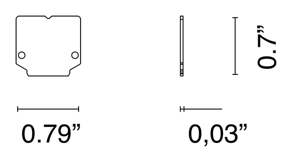 Zero Track Pro Recessed System by Flos, size drawing: Blind End