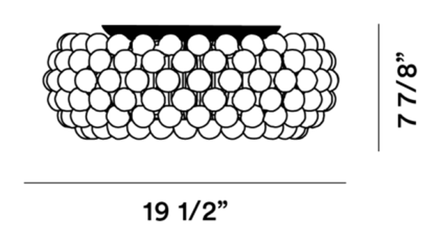 Caboche Plus Ceiling Lamp by Foscarini, size drawing