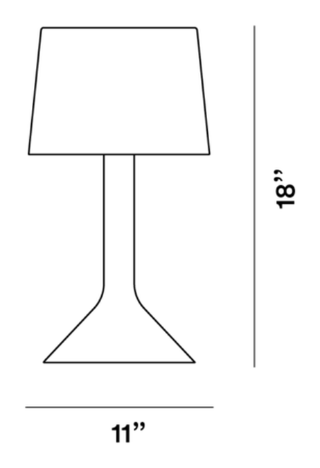 Chapeaux V Table Lamp by Foscarini, size drawing