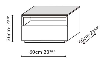Blend Coffee Table by Camerich, size drawing: C06G0401