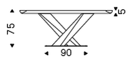 Stratos Keramik Premium Dining Table by Cattelan Italia, size drawing 1