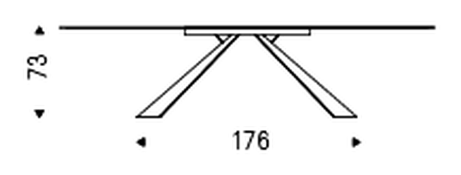 Eliot Crystalart Dining Table by Cattelan Italia, size drawing 6