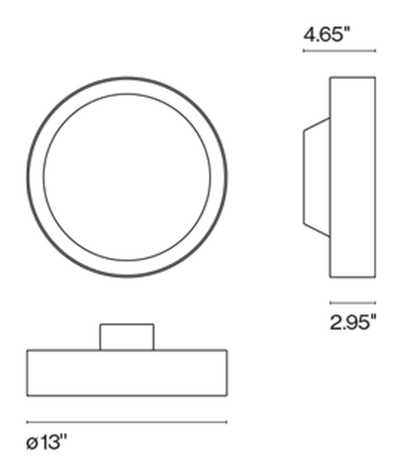 Plaff-on! Wall Lamp Indoor by Marset, size drawing: Plaff-on! 33