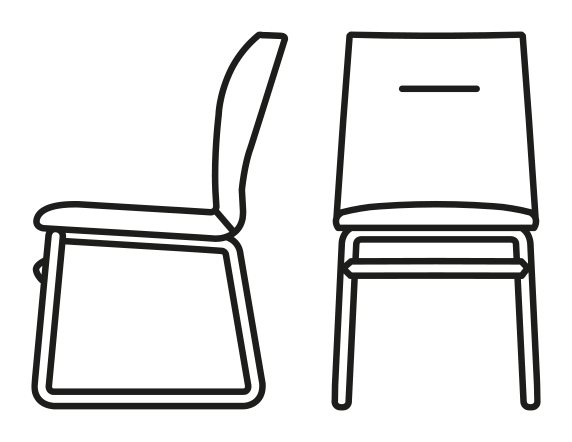 Maya Chair by Connubia, size drawing