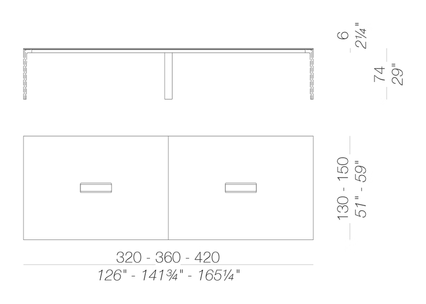 Add T Meeting Table by LaPalma, size drawing