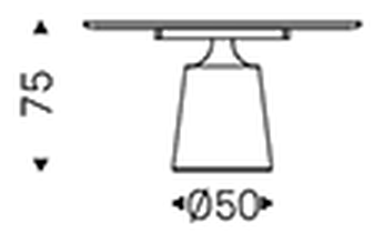 Yoda Argile Dining Table by Cattelan Italia, size drawing 1