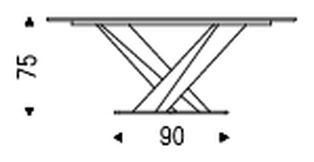Stratos Keramik Dining Table by Cattelan Italia, size drawing 1