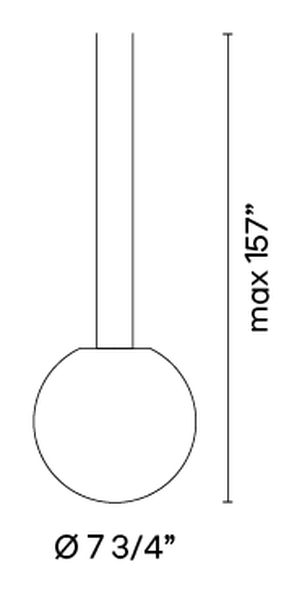 Circus Lighting System by Vibia, size drawing: Model 0162