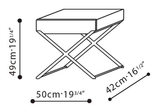 Enzo Coffee Table by Camerich, size drawing: C06A1202
