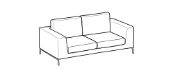Artis Sofa by Ditre Italia, size drawing: 2-seat maxi sofa