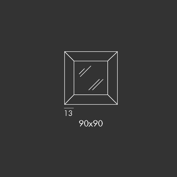 Denver Up Mirror by Sovet, size drawing: Square