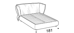 Puppet Bed by Ditre Italia, size drawing: Double size bed for 160x200 cm mattress