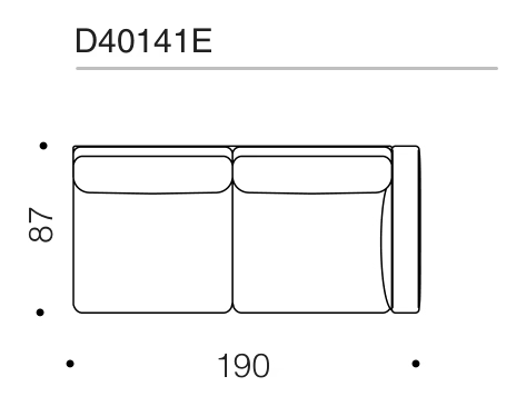 Fenix Sofa by Driade, size drawing: D40141E