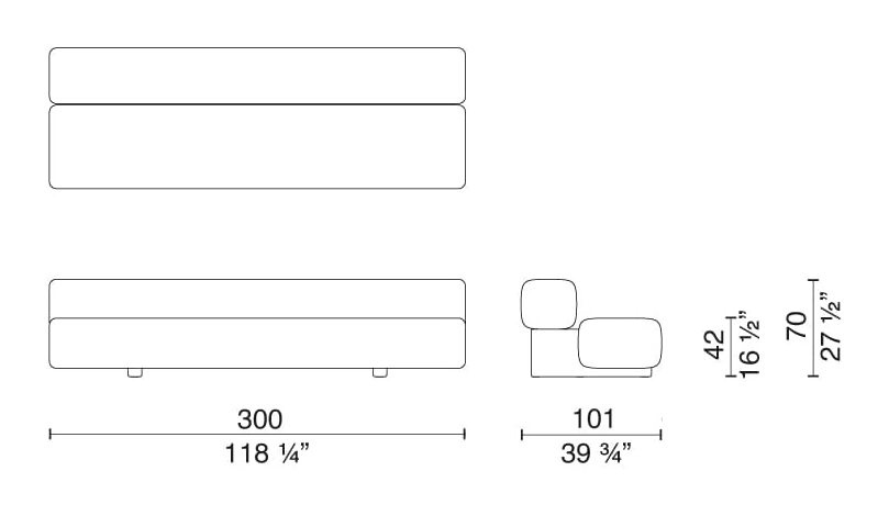 Big Sofa by Cappellini, size drawing 5