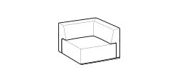 Monolith Sofa by Ditre Italia, size drawing: Square corner