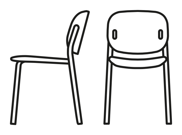 Yo! Chair by Connubia, size drawing