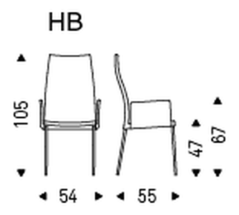 Anna Dining Chair by Cattelan Italia, size drawing 4