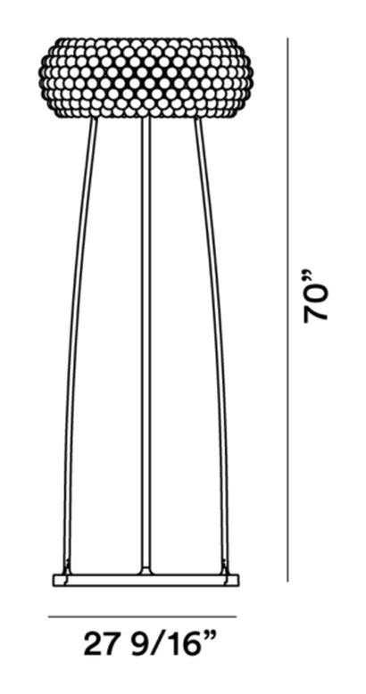 Caboche Plus Floor Lamp by Foscarini, size drawing: Caboche Plus Grande