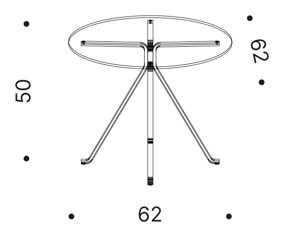 Cuginetto Round Side Table by Driade, size drawing