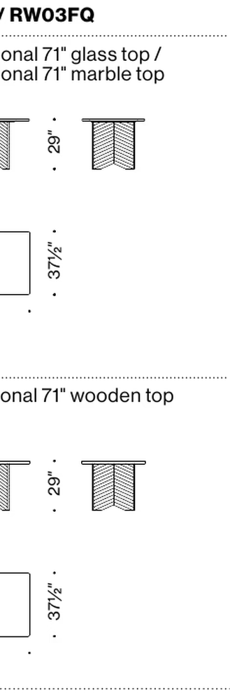 Rows Dining Table by Moroso, size drawing 7