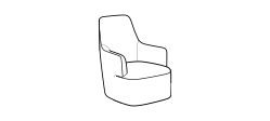 Luna Armchair by Ditre Italia, size drawing: Armchair high