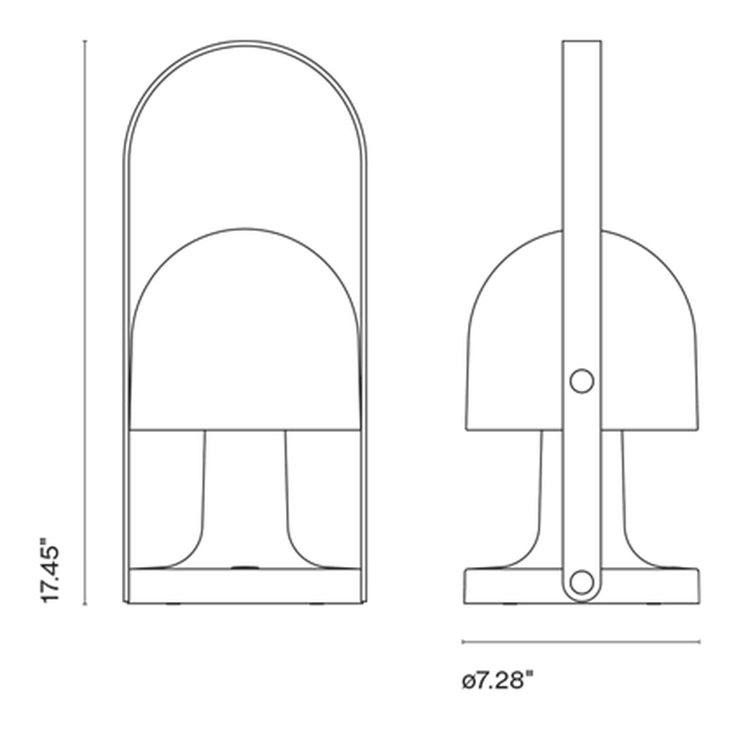 FollowMe Plus Table Lamp by Marset, size drawing