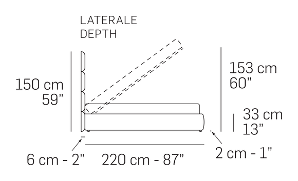 Dalia Bed by Nicoline, size drawing 1