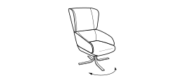 Cut Armchair by Ditre Italia, size drawing: Swivel armchair