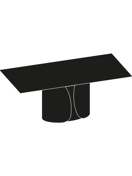 Talos Dining Table by Bontempi, size drawing: 54.51