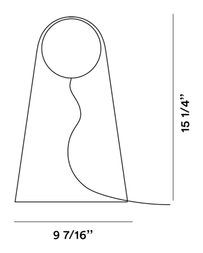 Satellight Table Lamp by Foscarini, size drawing