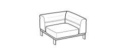 Bepop Sofa by Ditre Italia, size drawing: Square corner