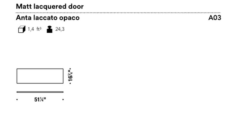 Frame-Shift Bookcase by Moroso, size drawing: Matt lacquered door