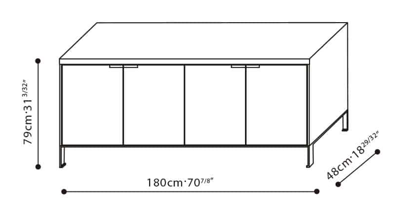 Max Cabinet by Camerich, size drawing: C0416008