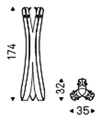 Valdo Coat Rack by Cattelan Italia, size drawing