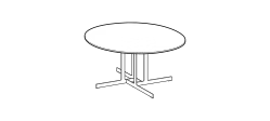 Nell Dining Table by Ditre Italia, size drawing: Table diam. 140 wooden top
