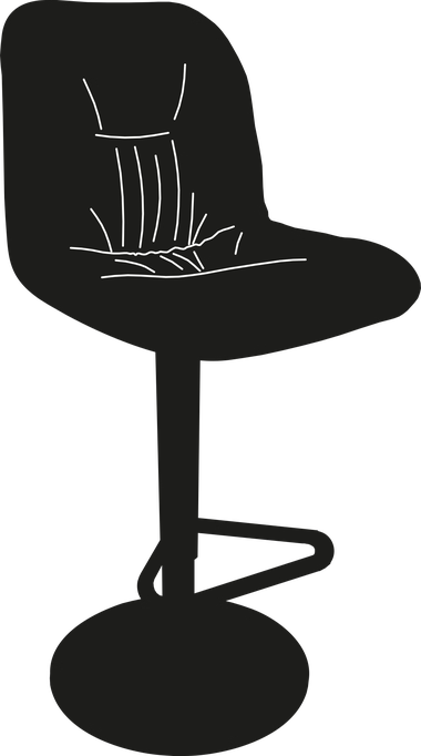 Chantal Bar Stool by Bontempi, size drawing: 34.78