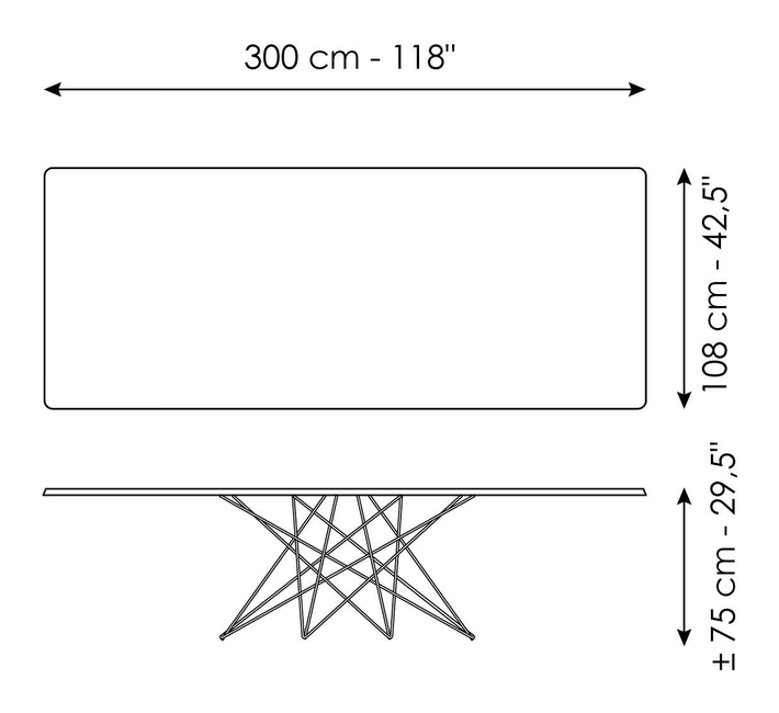 Octa Extendable Dining Table by Bonaldo, size drawing 4