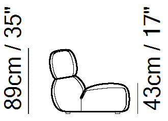 Momento Sectional by Natuzzi Italia, size drawing