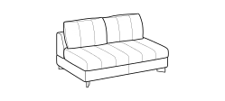 Luvon Sofa by Ditre Italia, size drawing: 2-seat central element